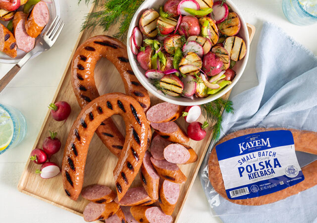 Grilled Polska Kielbasa with Grilled Potato Salad