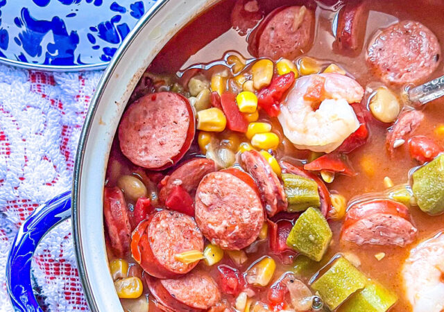 20 Minute Tailgate Gumbo with White Rice