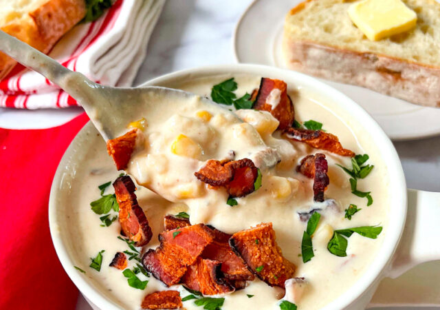 Kayem Bacon, Corn & Shrimp Chowder